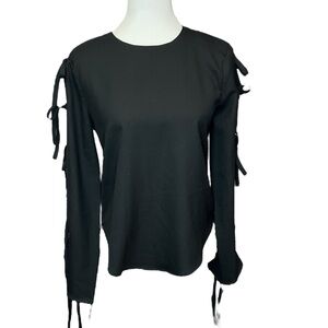 Endless Rose Black Tie-Sleeve Blouse